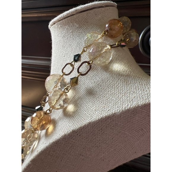 Vintage Double -Strand Faceted Glass Bead Necklace -- 20" - Picture 10 of 10